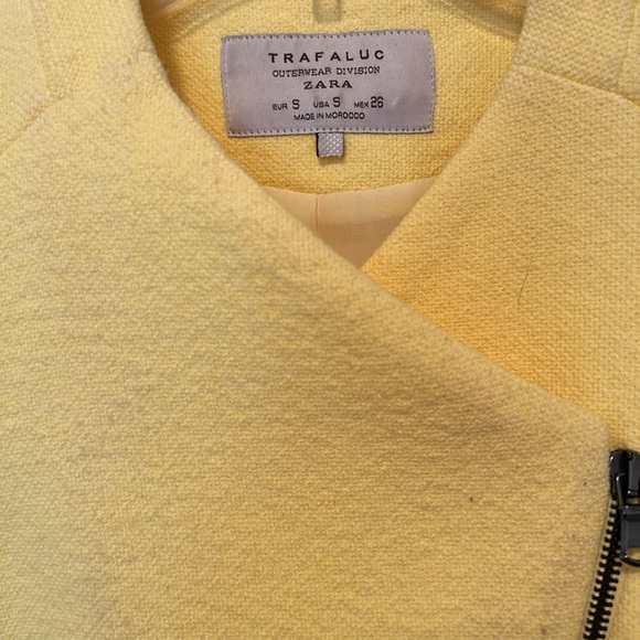 Yellow, tweed moto jacket - Picture 3 of 3